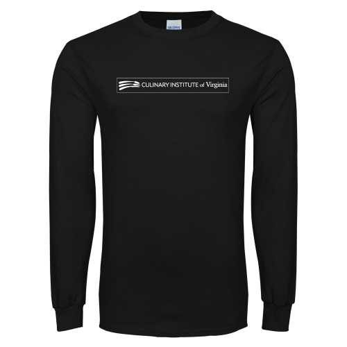  Black Long Sleeve T Shirt - Culinary Institute of Virginia - Flat