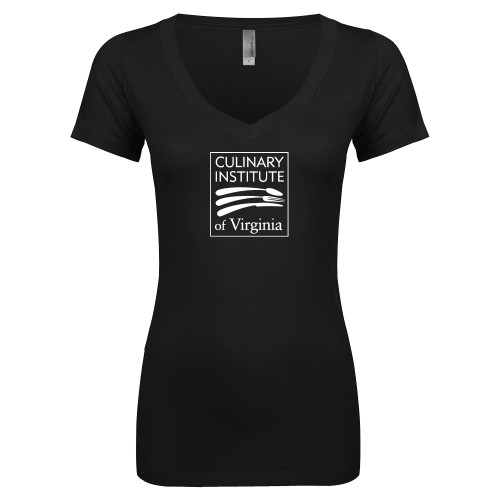  Next Level Womens Black Ideal V Tee - Culinary Institute of Virginia