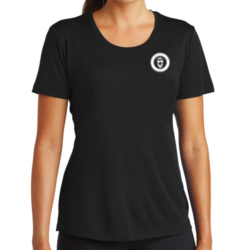  Womens Black Performance Tee - ECPI University Seal
