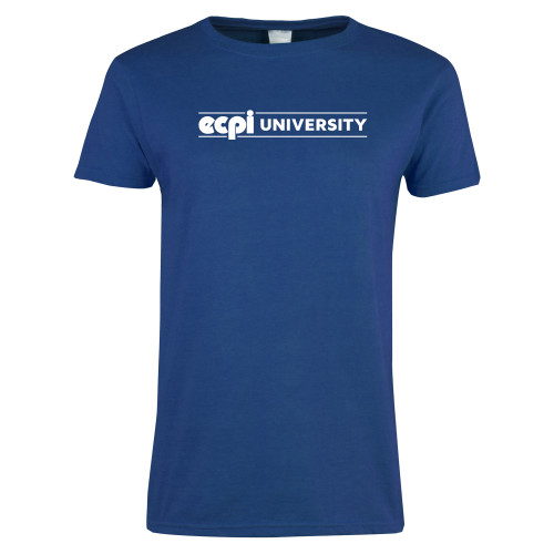  Womens Royal Short Sleeve Tee - ECPI University Flat