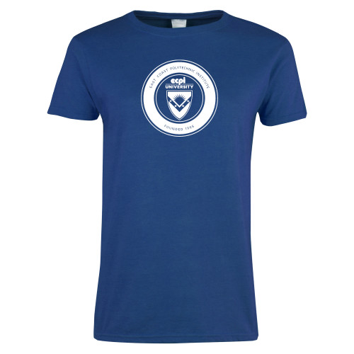  Womens Royal Short Sleeve Tee - ECPI University Seal