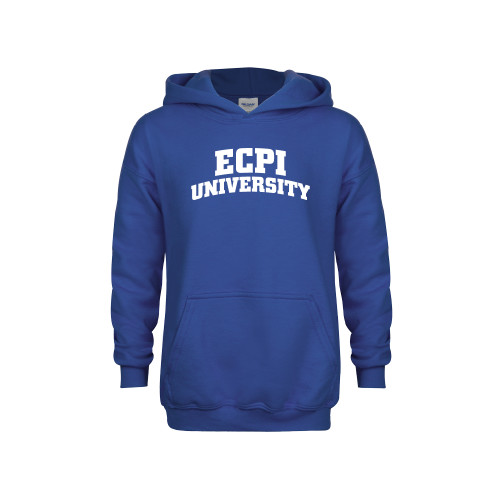  Youth Royal Fleece Hoodie - ECPI University Arched