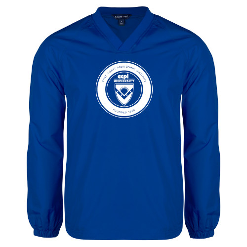  Royal V Neck Raglan Windshirt - ECPI University Seal