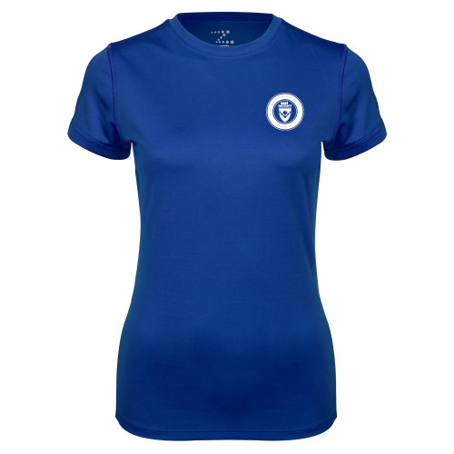  Womens Royal Performance Tee - ECPI University Seal