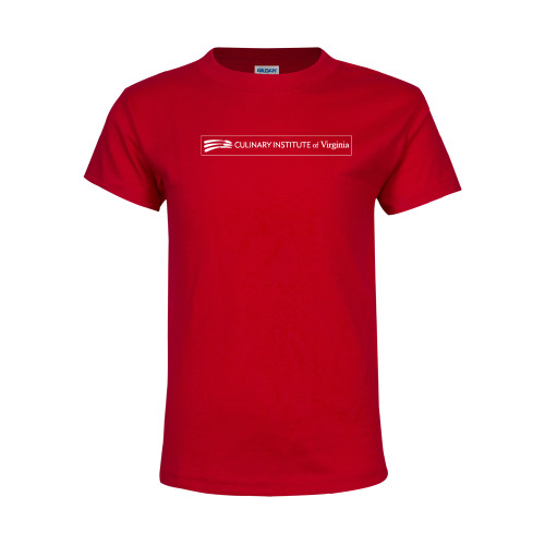  Youth Red T Shirt - Culinary Institute of Virginia - Flat
