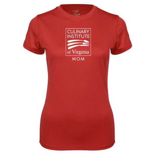  Womens Red Performance Tee - Culinary Institute of Virginia - Mom