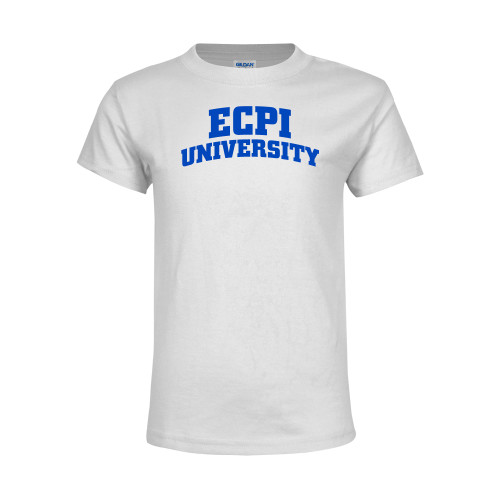  Youth White T Shirt - ECPI University Arched