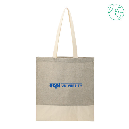  Split Recycled Grey Cotton Twill Convention Tote - ECPI University Flat