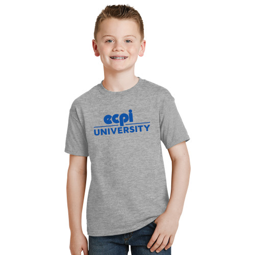  Youth Grey T Shirt - ECPI University Stacked