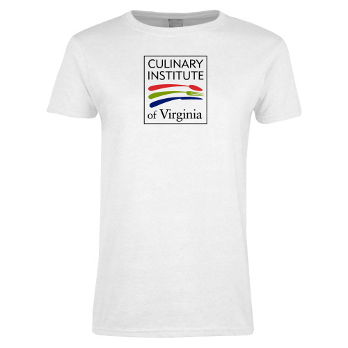  Womens White Short Sleeve Tee - Culinary Institute of Virginia