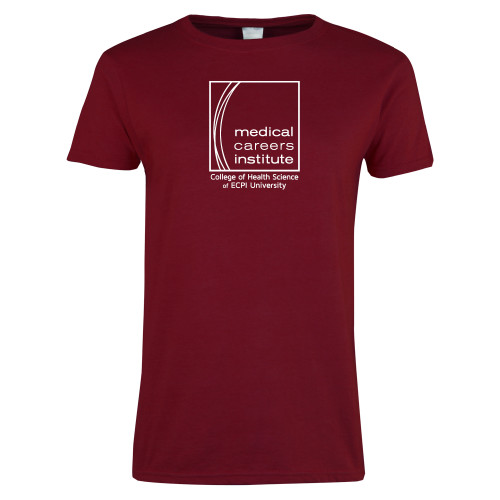  Next Level Womens Cardinal Short Sleeve Tee - Medical Careers Institute - ECPI Tag