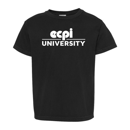 Comfort Colors Youth Black T Shirt - ECPI University Stacked