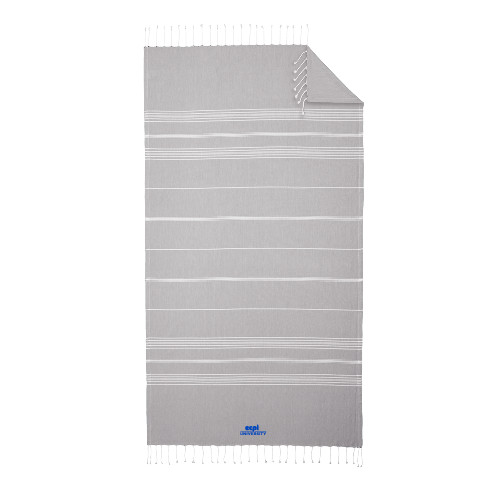  100% Cotton Grey/White Cali Throw - ECPI University Stacked