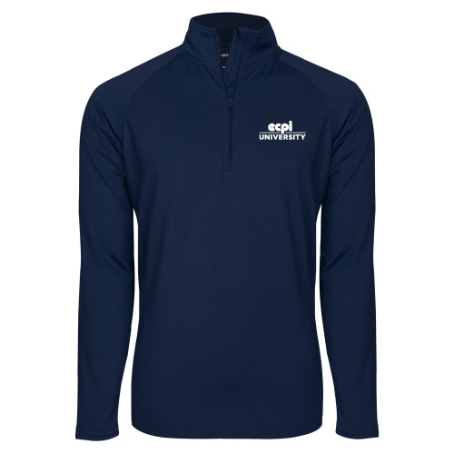  Sport Tek Navy Sport Wick Stretch 1/2 Zip Pullover - ECPI University Stacked