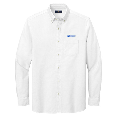  Brooks Brothers Mens White Casual Oxford Cloth Shirt - ECPI University Flat
