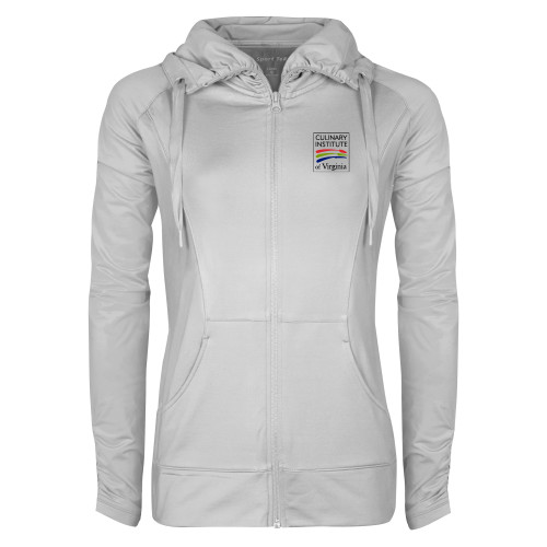  Womens White Sport Wick Stretch Full Zip Jacket - Culinary Institute of Virginia