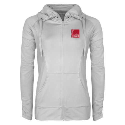  Womens White Sport Wick Stretch Full Zip Jacket - Medical Careers Institute