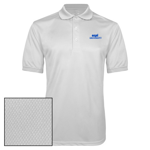  White Dry Mesh Polo - ECPI University Stacked