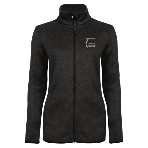  Womens Black Heather Fleece Jacket - Medical Careers Institute