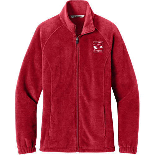  Womens Red Fleece Full Zip Jacket - Culinary Institute of Virginia
