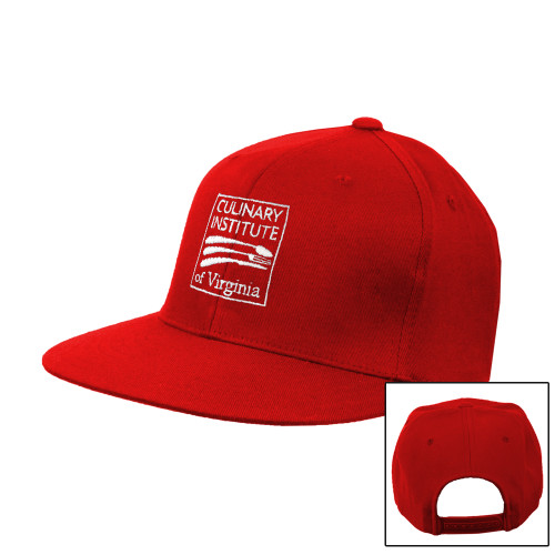  Red Flat Bill Snapback Hat - Culinary Institute of Virginia