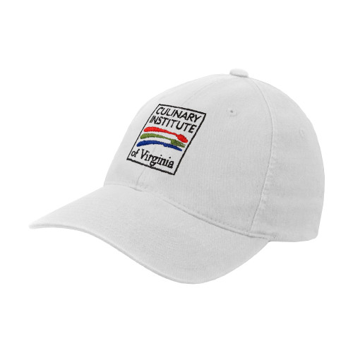  White Flexfit Structured Low Profile Hat - Culinary Institute of Virginia