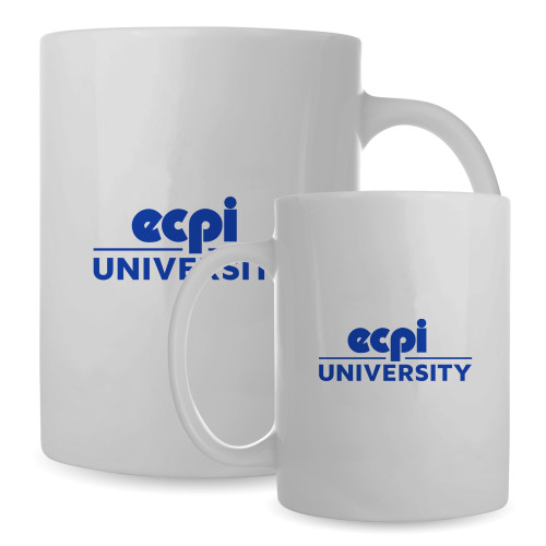  Full Color White Mug 15oz - ECPI University Stacked