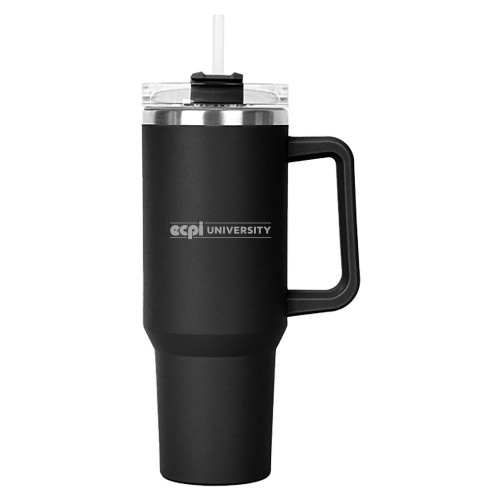 ECPI Hippo Black Mug & Straw Lid with Twist Closure 40 oz