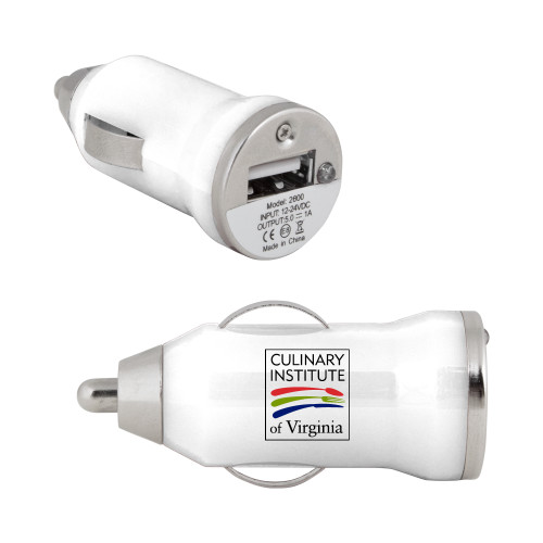  On the Go White Car Charger - Culinary Institute of Virginia