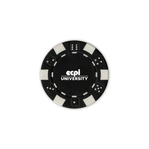  Black Game Chip - ECPI University Stacked