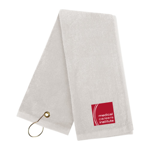  White Golf Towel - Medical Careers Institute