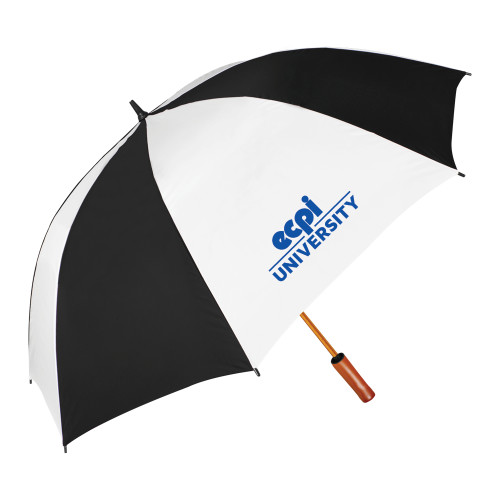  64 Inch Black/White Umbrella - ECPI University Stacked