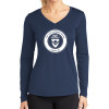 Thumbnail image for  Womens Navy Performance Long Sleeve V Neck Shirt