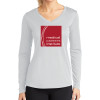 Thumbnail image for  Womens White Performance Long Sleeve V Neck Shirt