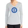 Thumbnail image for  Womens White Performance Long Sleeve V Neck Shirt