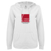 Thumbnail image for  ENZA Womens White V Notch Raw Edge Fleece Hoodie
