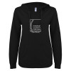 Thumbnail image for  ENZA Womens Black V Notch Raw Edge Fleece Hoodie