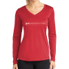 Thumbnail image for  Womens Red Performance Long Sleeve V Neck Shirt
