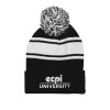 Thumbnail image for  Black/White Two Tone Knit Pom Beanie w/Cuff