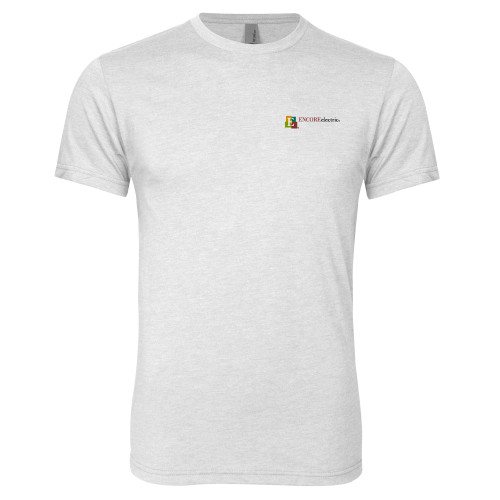  Next Level Heather White Triblend Tee - Encore Electric