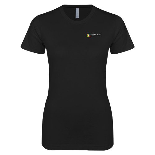  Next Level Womens Black Boyfriend Tee - Encore Electric