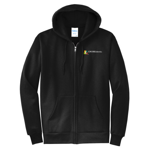  Extended Black Fleece Full Zip Hoodie - Encore Electric