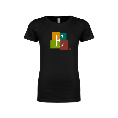  Next Level Girls Black Fashion Fit T Shirt - Icon