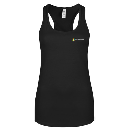  Next Level Womens Black Racerback Tank  - Encore Electric