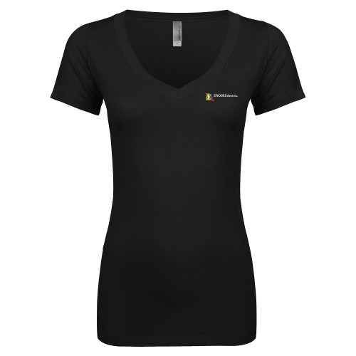  Next Level Womens Black Ideal V Tee - Encore Electric