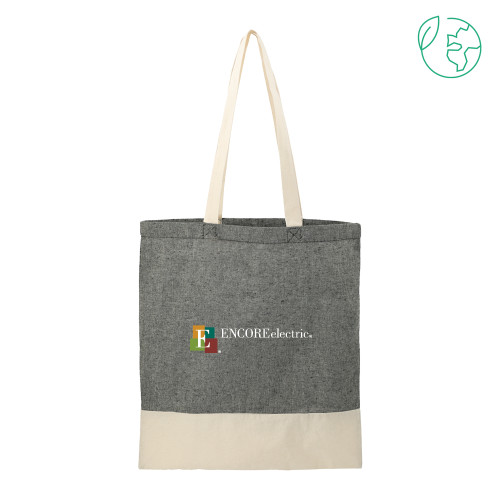  Split Recycled Black Cotton Twill Convention Tote - Encore Electric