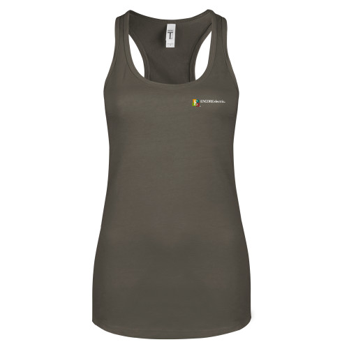  Next Level Womens Charcoal Racerback Tank - Encore Electric