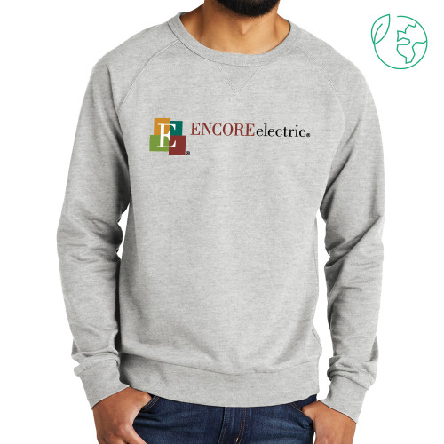  Allmade Light Grey Organic French Terry Crewneck Sweatshirt - Encore Electric