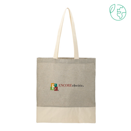  Split Recycled Grey Cotton Twill Convention Tote - Encore Electric