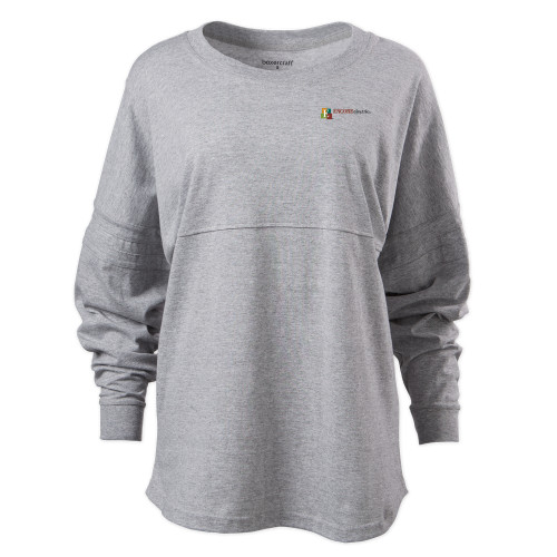  Boxercraft Womens Oxford Grey Heather Pom Pom Jersey Tee - Encore Electric